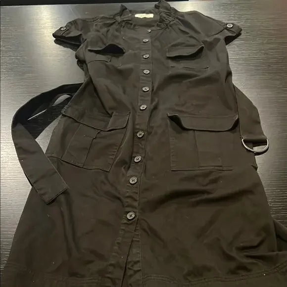 knee length dresses for ladies Calvin Klein Womens Short Sleeve Button Front Shirt Dress – ShopCGX main image 0
